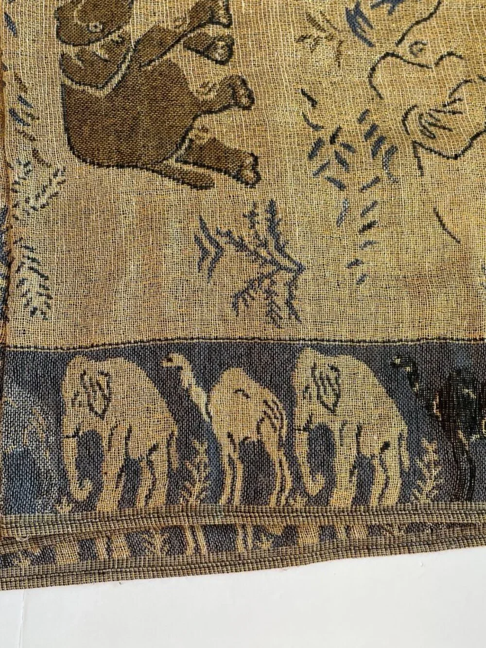 100% Pashmina Cashmere Elephant Scarf Tassel 66